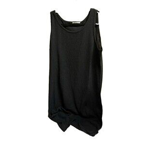 AI’Mage Women’s Black Knit Tank Top Sleeveless Round Neck Solid Coverup Size S